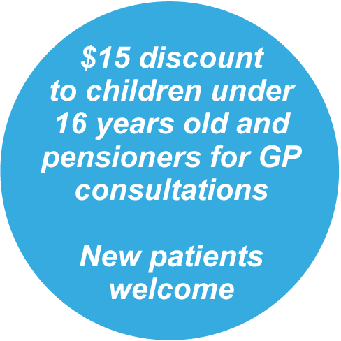 $15 discount for children under 16 years old and pensioners. New patients welcome.